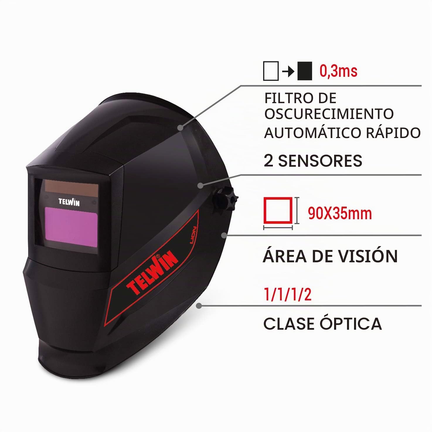 Telwin 804151 LION Mascara para soldadura MMA/MIG-MAG/TIG