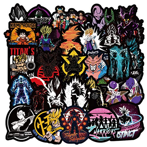 Dragon Ball Stickers Cute Anime Cartoon Removable DIY Cute Decals 100 Pcs Pack Decor for Water Bottles, Laptop, Skateboard, Guitar Waterproof Sticker Decals(Dargon Ball)