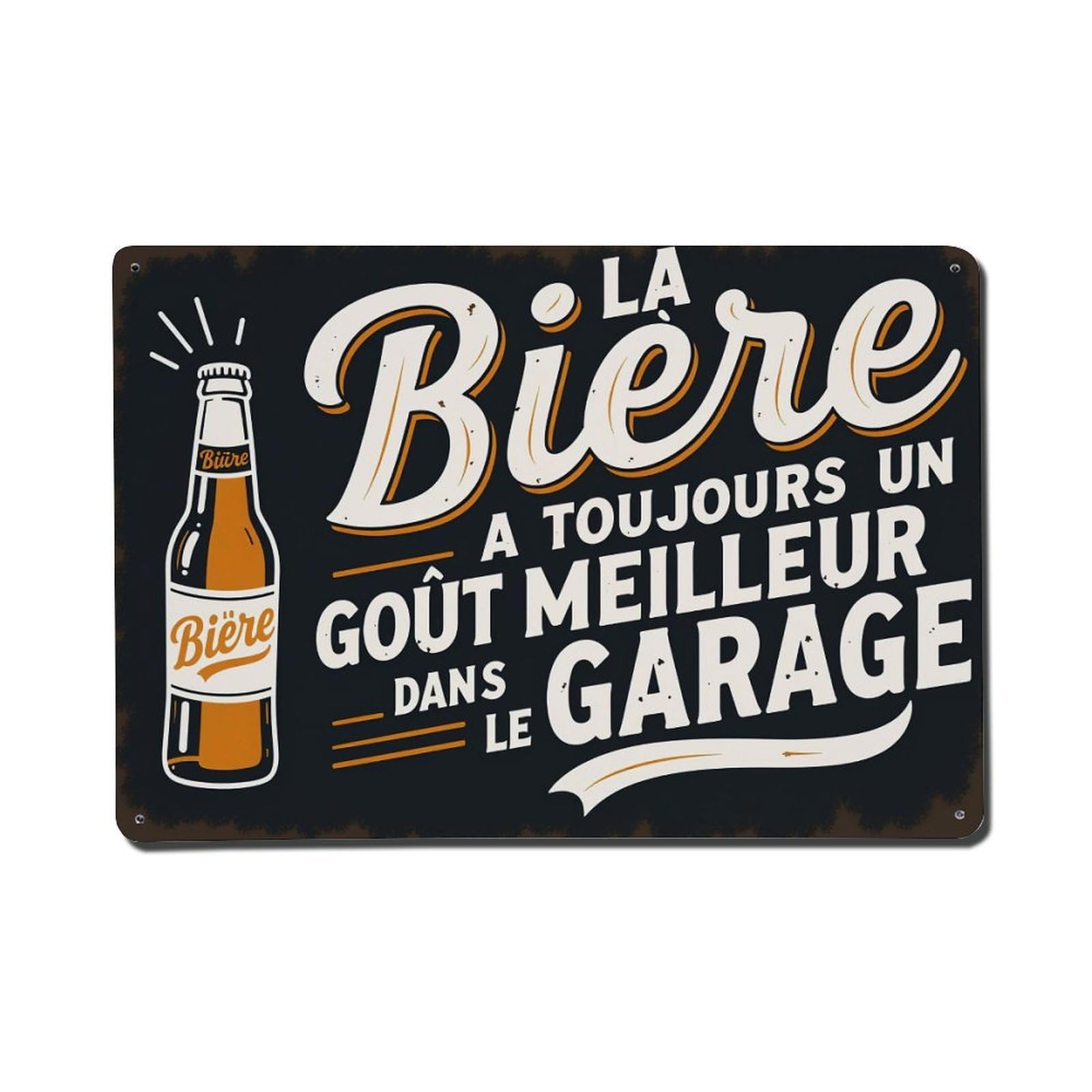 Enderetf Vintage Biere Garage Beer Bottle Sign Tin Sign Metal Poster, Home Bar Garage Man Cave Cafe Indoor & Outdoor Wall Decoration 8X12inches