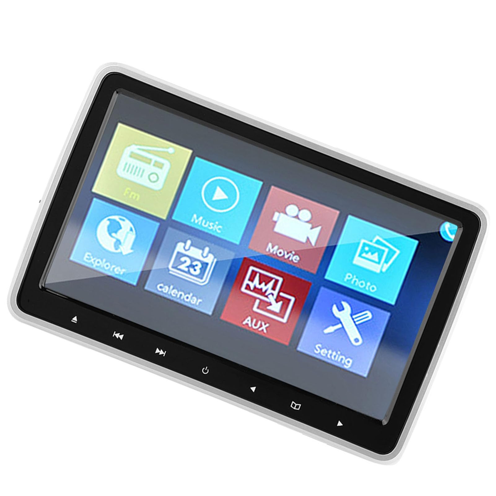 Lettore DVD da 10,1 pollici TFT HD per poggiatesta per auto, monitor portatile con clip, schermo LED con risoluzione RGB 1024 x 600 con caricatore CD, sincronizzazione del