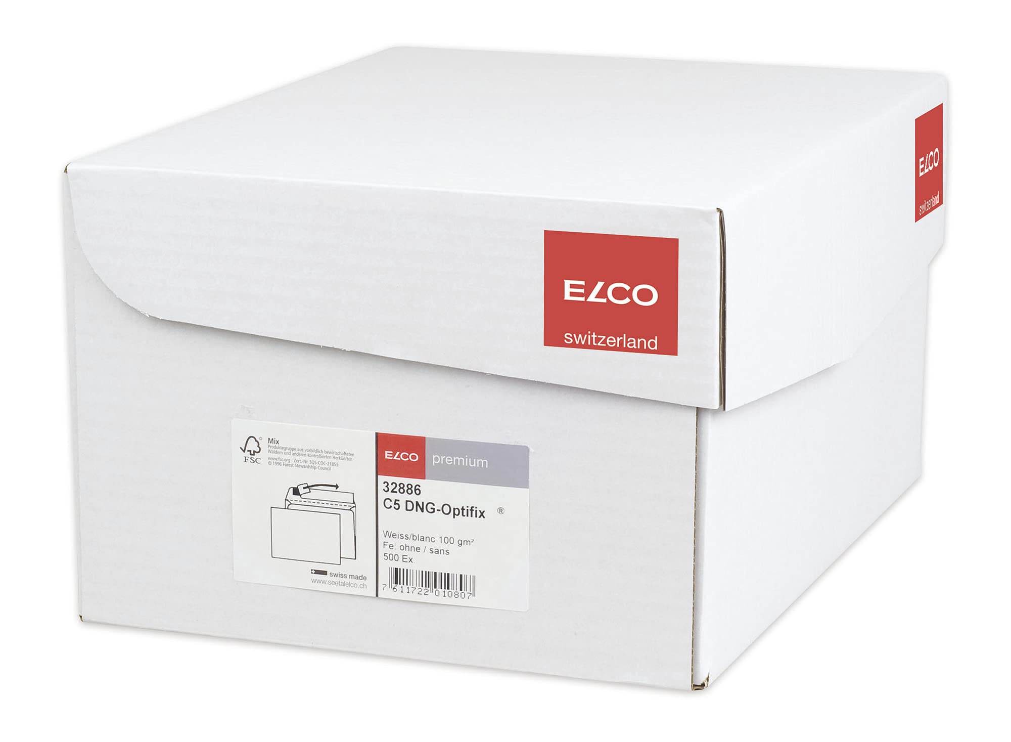 ELCO Premium C5 100 g/m2 FSC białe koperty do odklejenia i uszczelniania - pudełko 500