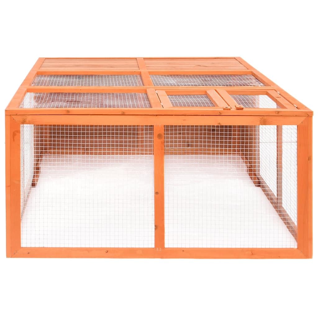 Garten-Tierkäfig aus massivem Tannenholz 150x100x50 cm mit Stahldrahtgehege, Kleintierkäfig für Hasen, Kaninchen, Meerschweinchen, Outdoor Schutz und Auslauf im Garten