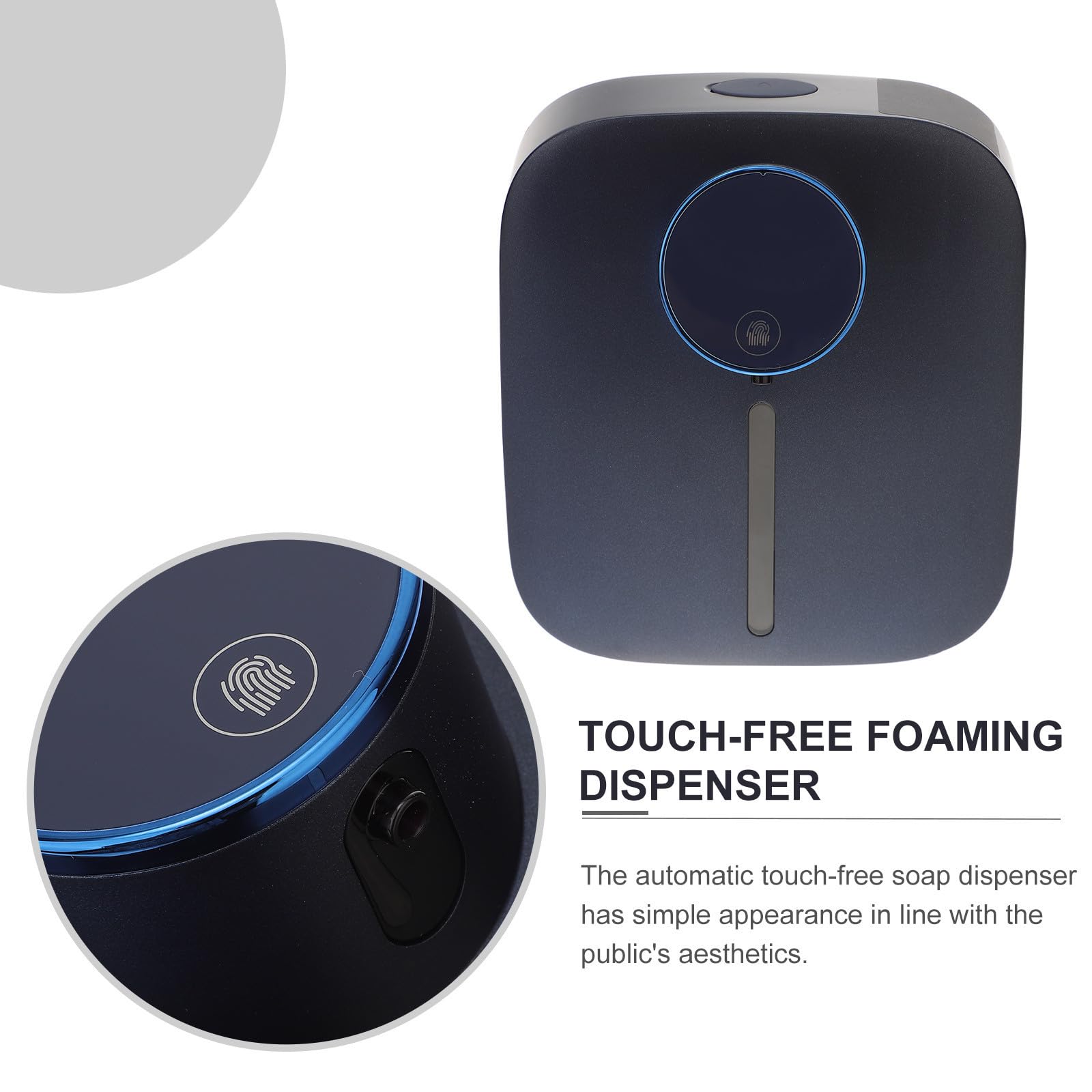 Hemobllo Dispenser Materiale e Automatico Sapone Ricaricabile Parete Sensore Touch-free Capacità 320ml Batteria 1500mah Abs per Bagni Hotel