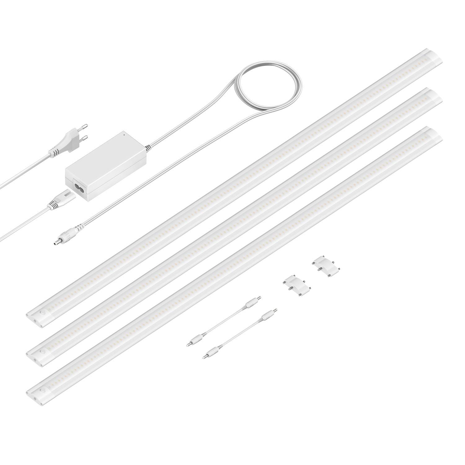ledscom.de LED Unterbau-Leuchte SIRIS weiß matt, flach, 90cm, je 1044lm, weiß 3er Set