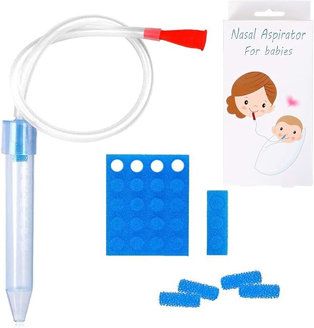 Baby Nasal Aspirator with 24 Filters,Mouth Suction Nasal Congestion Relief for Toddlers,Fast and Safe,Baby Shower Gift