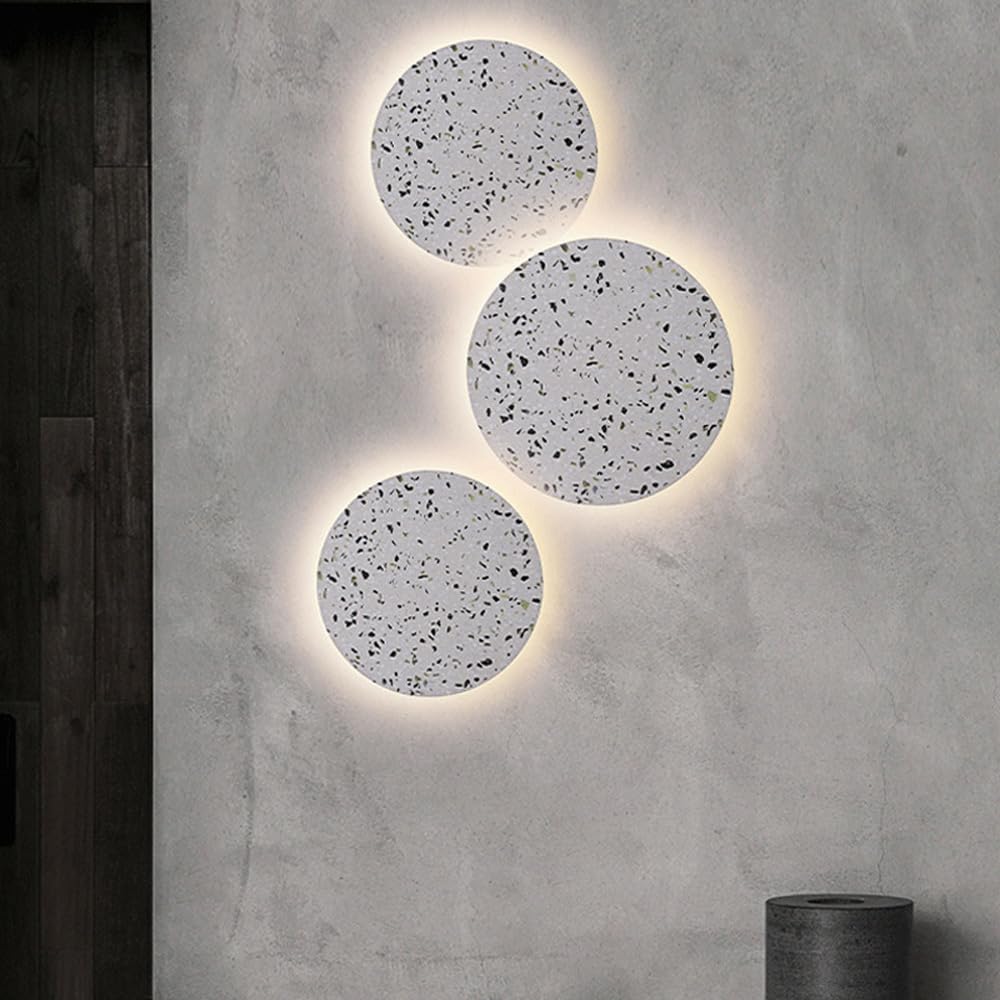 Nordic Light Luxury Round Disc Wall Sconce Modern LED Wall Light Glass Marble Wall Lighting Fixture Decorate White Nordic Hallway Wall Mount Lamp for Bedroom Restaurant Dining Room