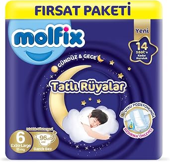 Molfix Tatlı Rüyalar Fırsat Paketi 6 Beden Extra Large 96 Adet