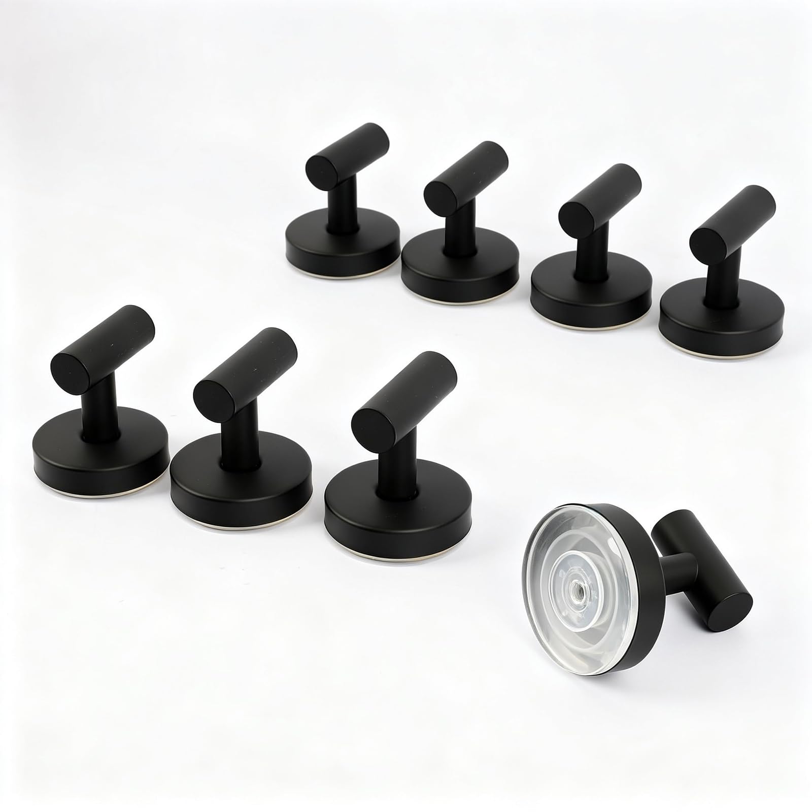 HYLEBOR 8 Pack Suction Cup Hooks, Black Removable Shower Hooks for Inside Shower, No Dril…