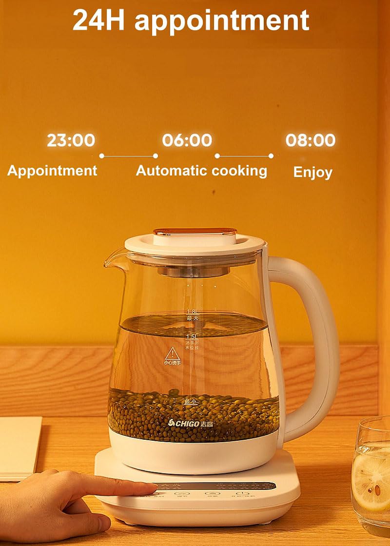 Bollitore elettrico con 20 funzioni preimpostate per preparare caffè, acqua bollente, stufare, porridge, yogurt, spegnimento automatico e protezione a secco bollire