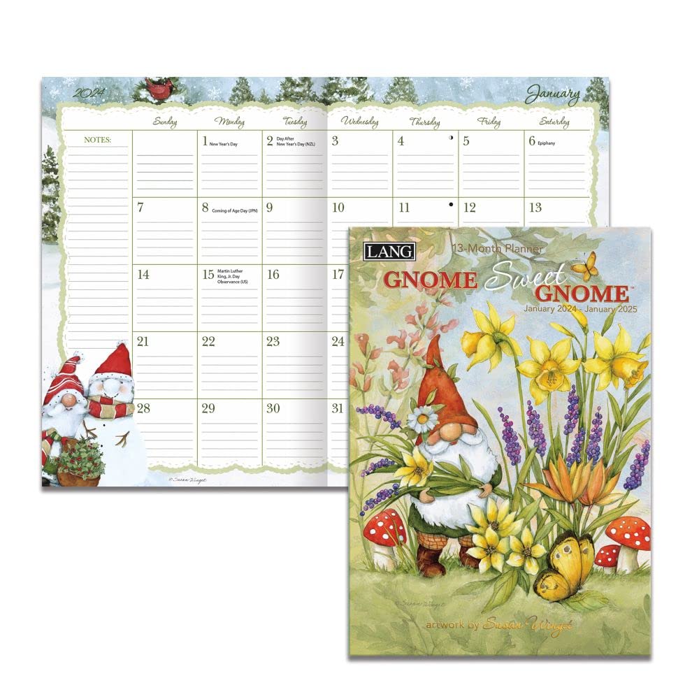 LANG Gnome Sweet Gnome 2024 Planner mensile (24991012126)