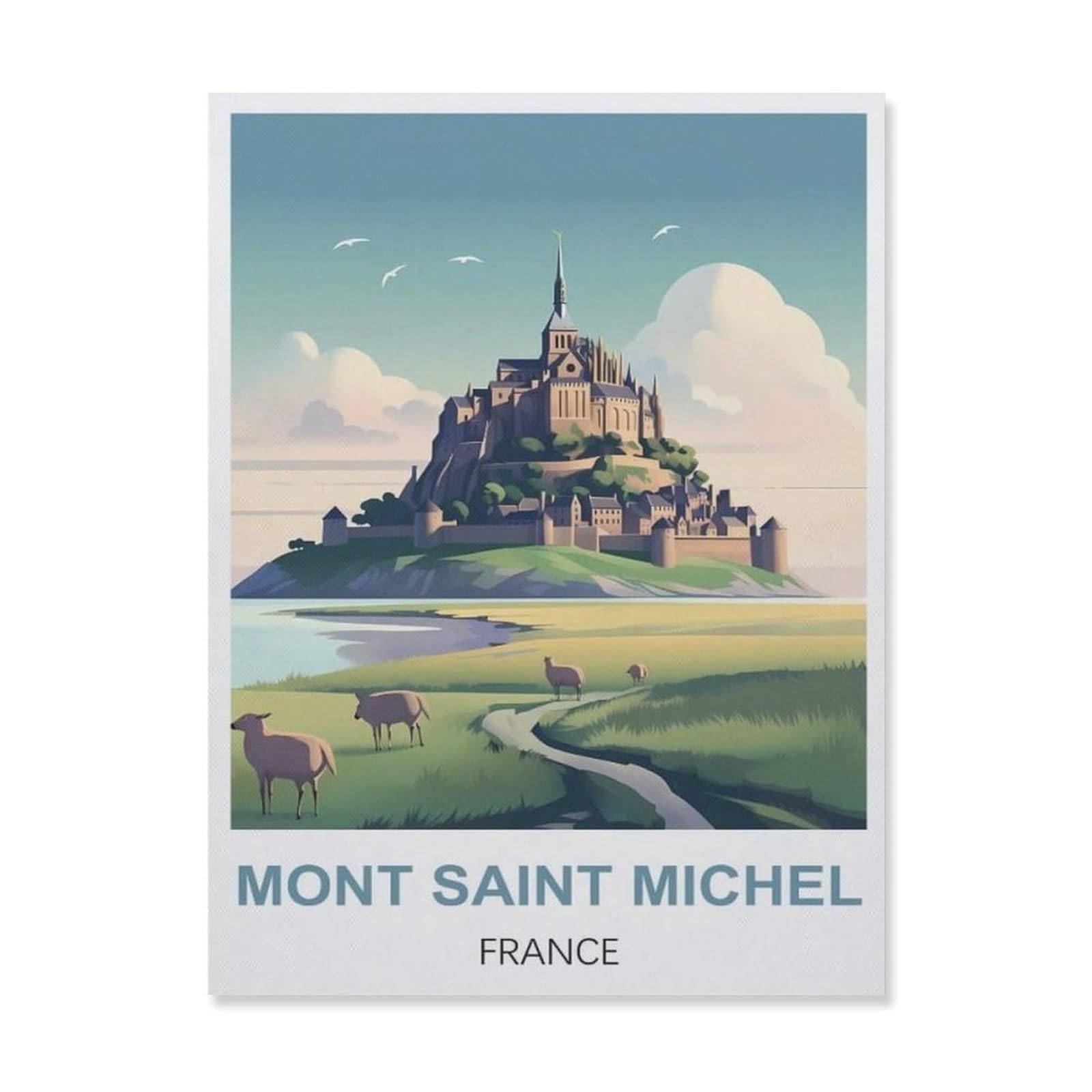 Metal Sign Tin Sign，Mont Saint Michel France(15x30cm）