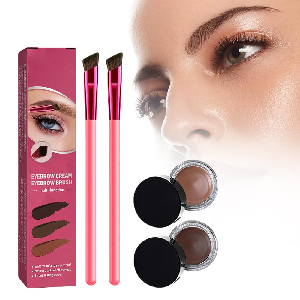 4D Laminated Eyebrow Home Grooming Kit, 2024 New 4d Eyebrow Grooming Kit with Brush, Multipurpose Waterproof Magic Eyebrow Pencil Makeup Brow Pen Eyebrow Hair Stroke Brush for Women (Light+Dark Brown)