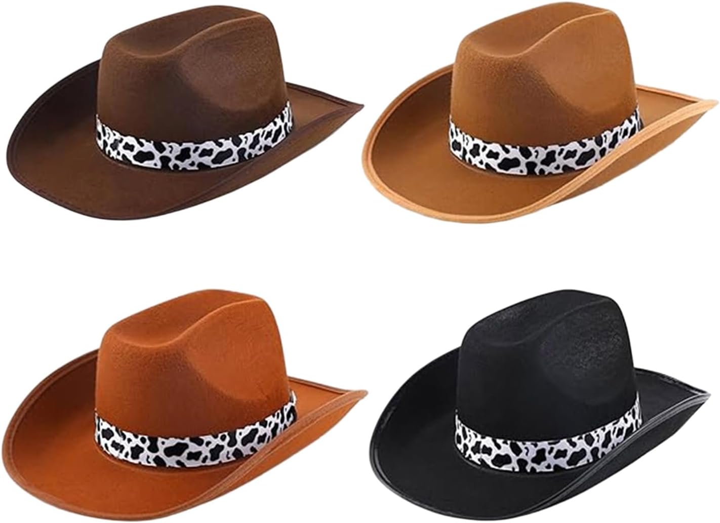 Fedoras Hat Panama Hat Festive Cow Print for Women Men Photo Props Western for Men Women Unisex Wear Headwear