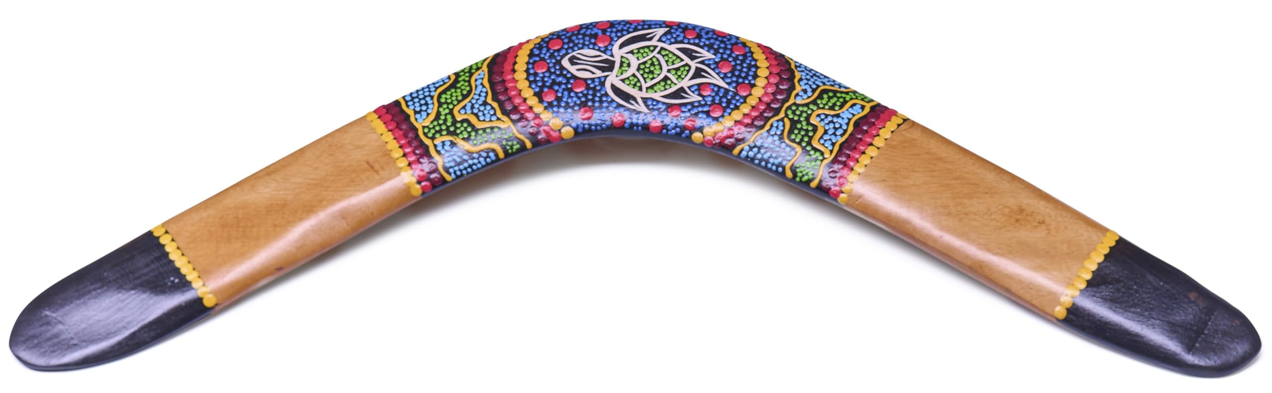 Australian Treasures Boomerang, 45cm, Wooden, Traditional Aboriginal Style with Turtle Design, Decorative and Recreational Use โ image 1
