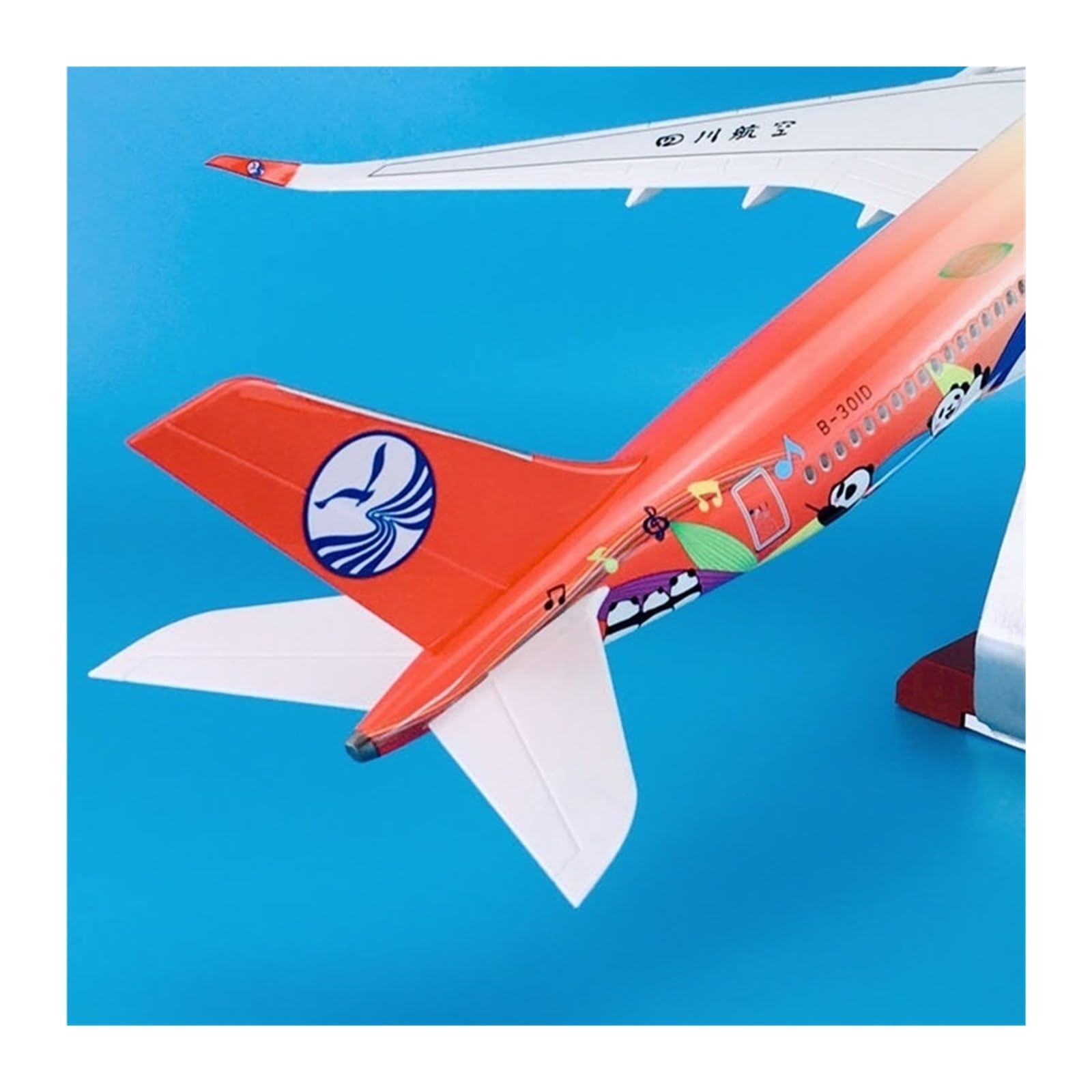 Modello di Aereo in lega Per Il Modello Di Aereo A350-900 Sichuan Airlines Panda In Lega Per Passeggeri Con Ruote Da 47 Cm