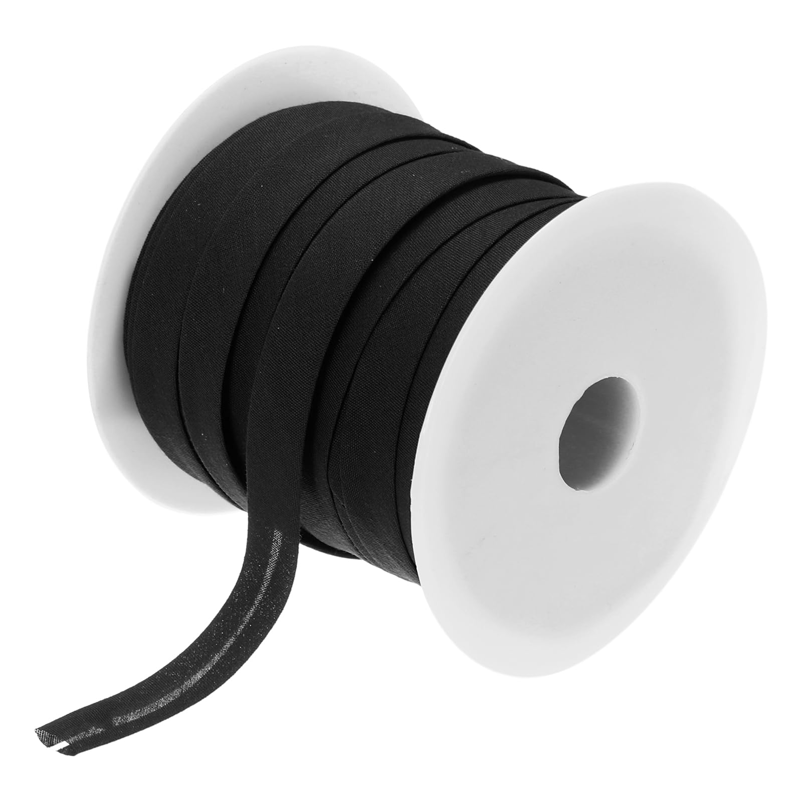 sourcing map 1/2 Inch Single Fold Bias Tape Polyester Continuous Bulk Bias Tape for Sewing,Seaming Quilting Hemming Binding Crafts (Black 50 Yards) โ image 1