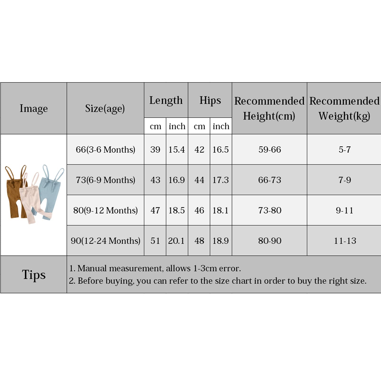 Bebé Niñas Pantalones Largos de Tirantes Recién Nacido Mono de Sin Mangas Cintura Elástica Pull-on Pantalón Casuales Leggings de Color Sólido para Bautizos Niño Pequeña 3-24 Meses