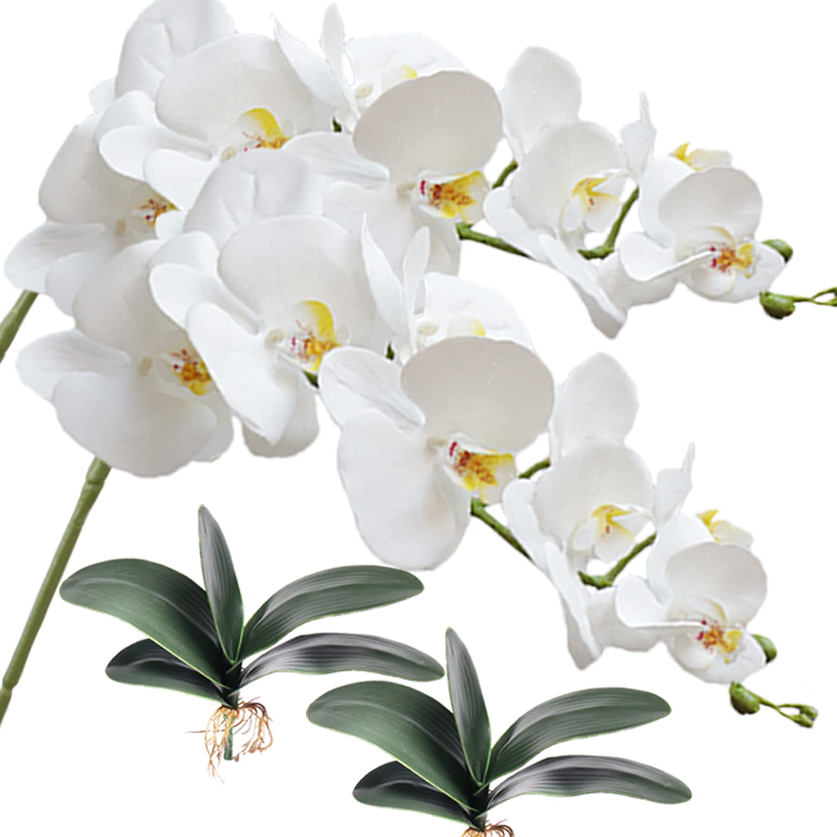 Fleurs phalaenopsis artificielles pour mariage et décoration de fête | Lot de 2 HinyoCo