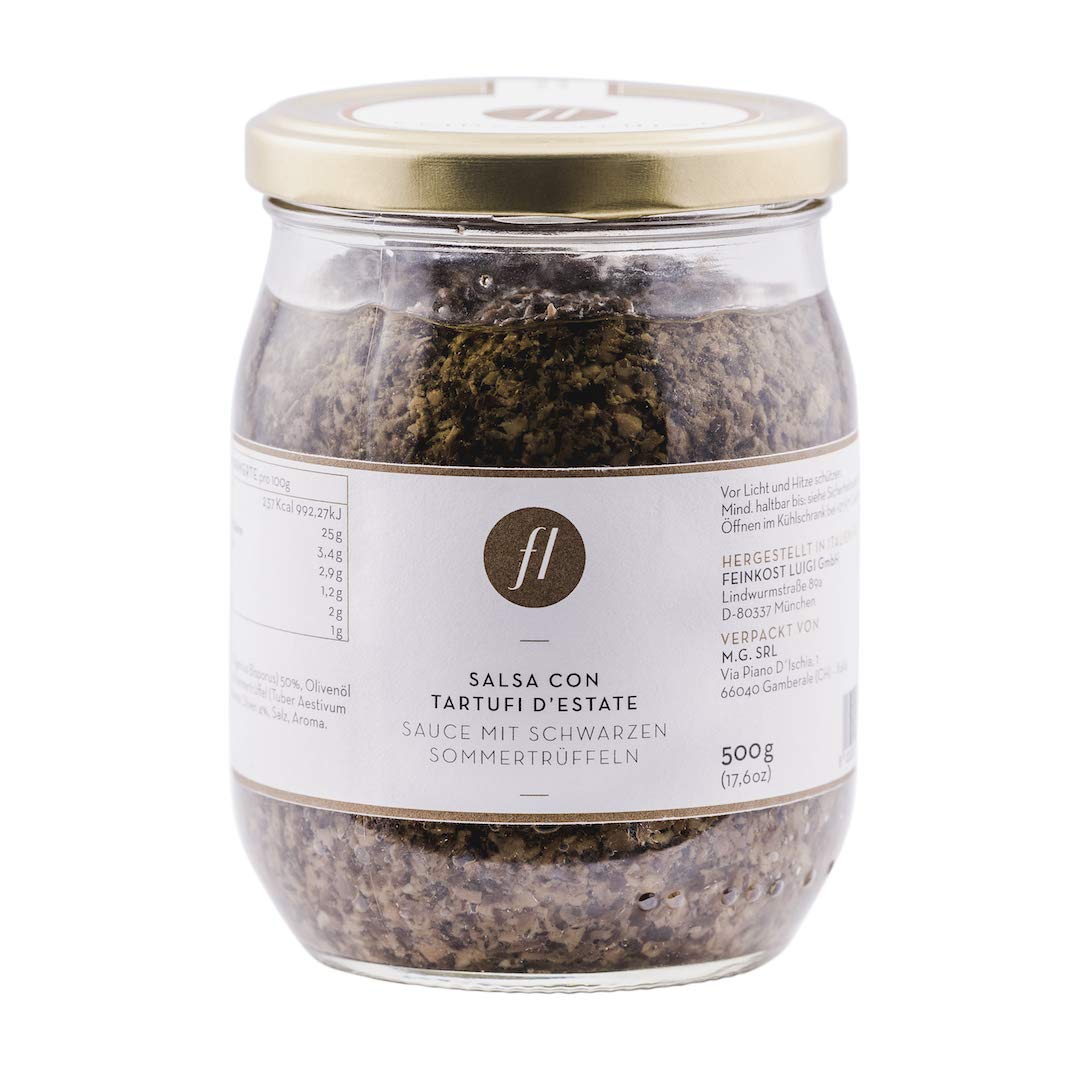 Feinkost Luigi - Trüffelsauce / Salsa mit 20% echten schwarzen Sommertrüffeln (500g)