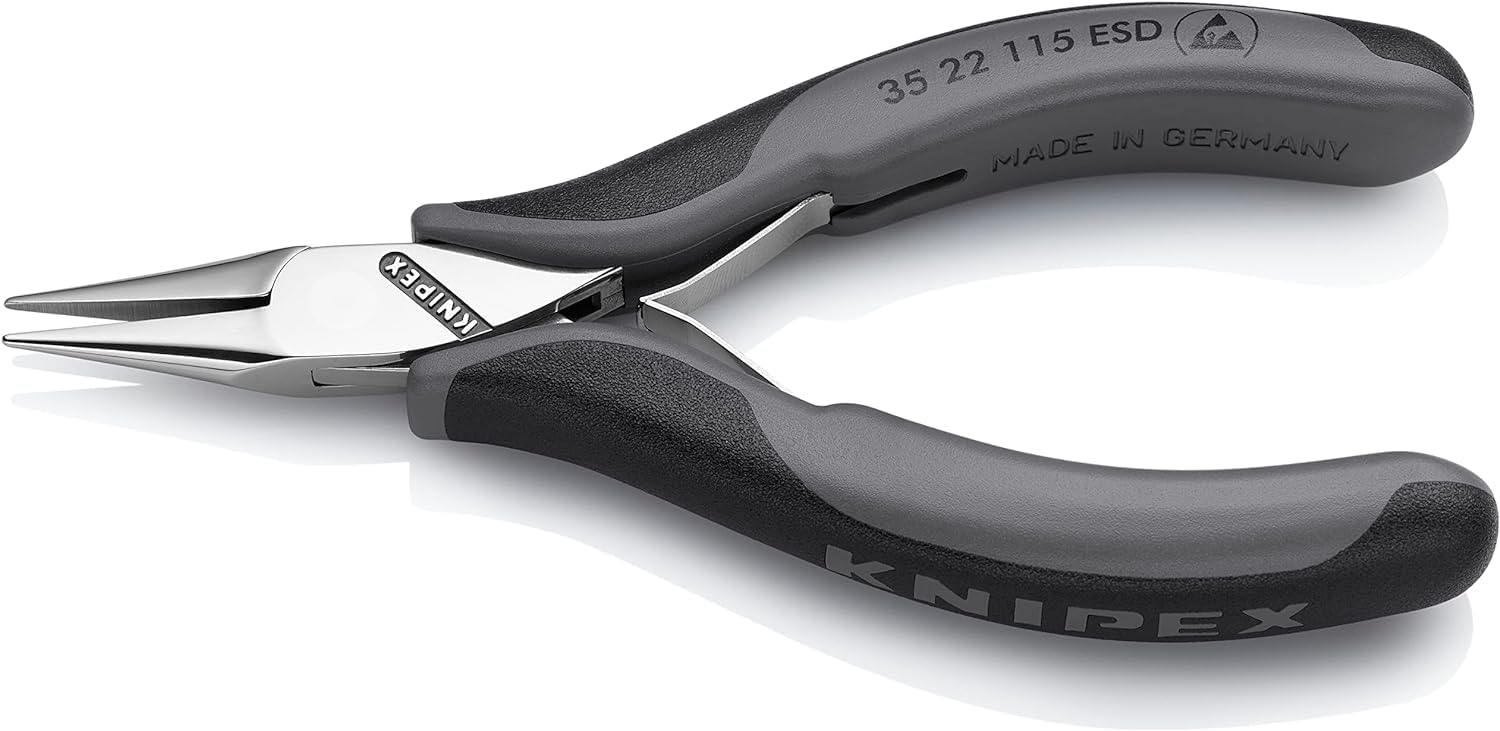 KNIPEX Szczypce ESD dla elektroników ze złączem wsuwkowym z osłonkami wielokomponentowymi 115 mm, 35 22 115 ESD