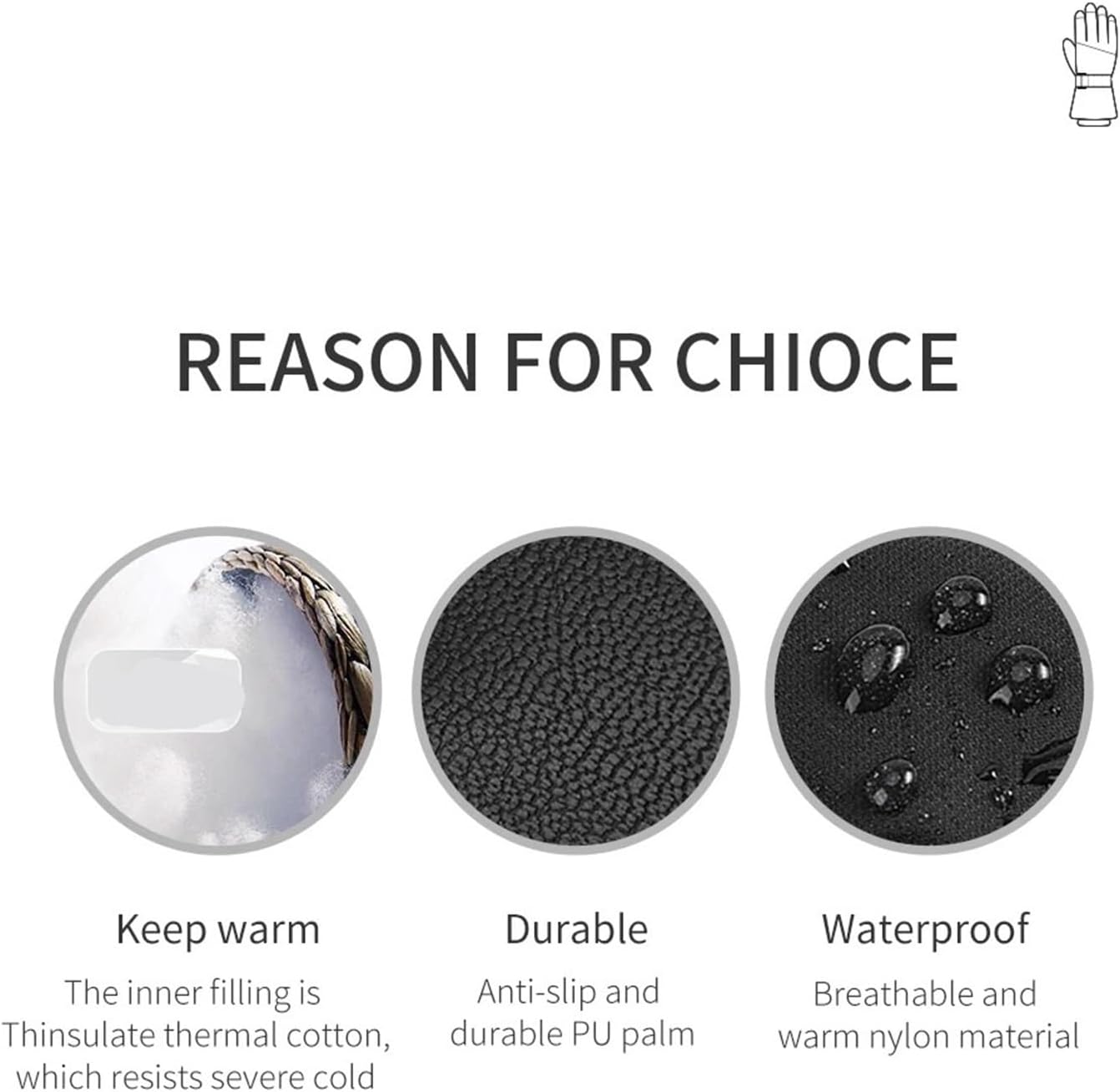 [SHEUWONR] メンズ レディース スキーグローブ 軽量 防水 冬 暖かい スノーボード バイク ライディング 雪 防風(Wh