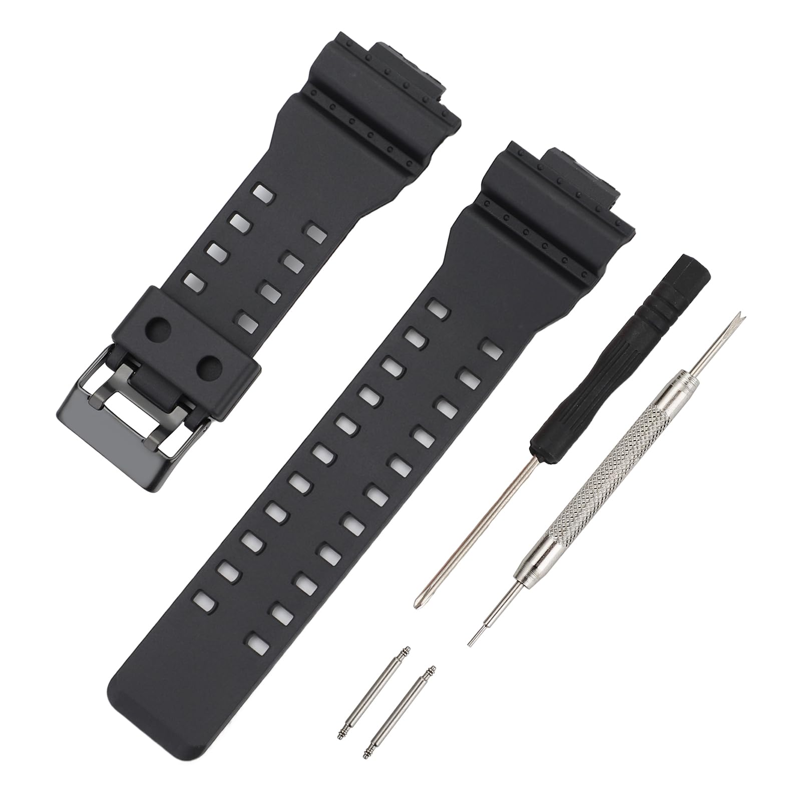Waterproof Silicone Watch Strap Replacement For Casio Shock GA-110/GA-100/GA-120/GA-140/GA-150/GA-200/GA-300/GA-400/GA-135/GA-700/GA-710/GA-800/GAX-100/GAW-100/GLX-8900/GD-100/GD-110/GD-120/GD-350/GL-S100/GR-8900/GW-8900 Series, Sport Band, Unisex, Durable — view 6