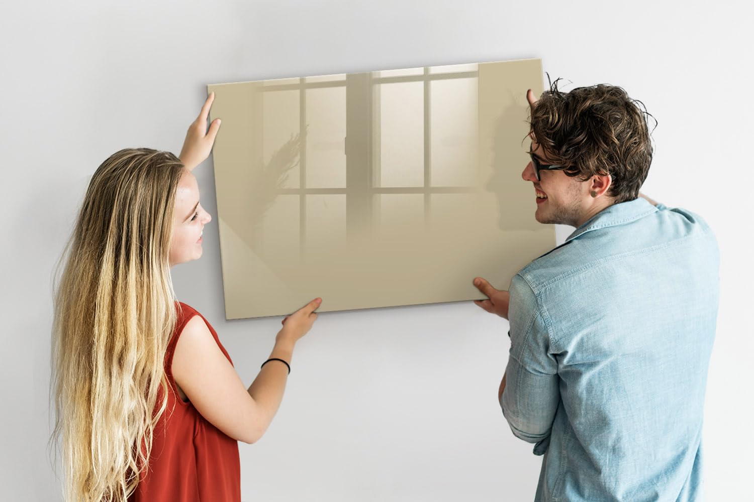 Lavagna in vetro per appunti 100x70 cm | Colore beige
