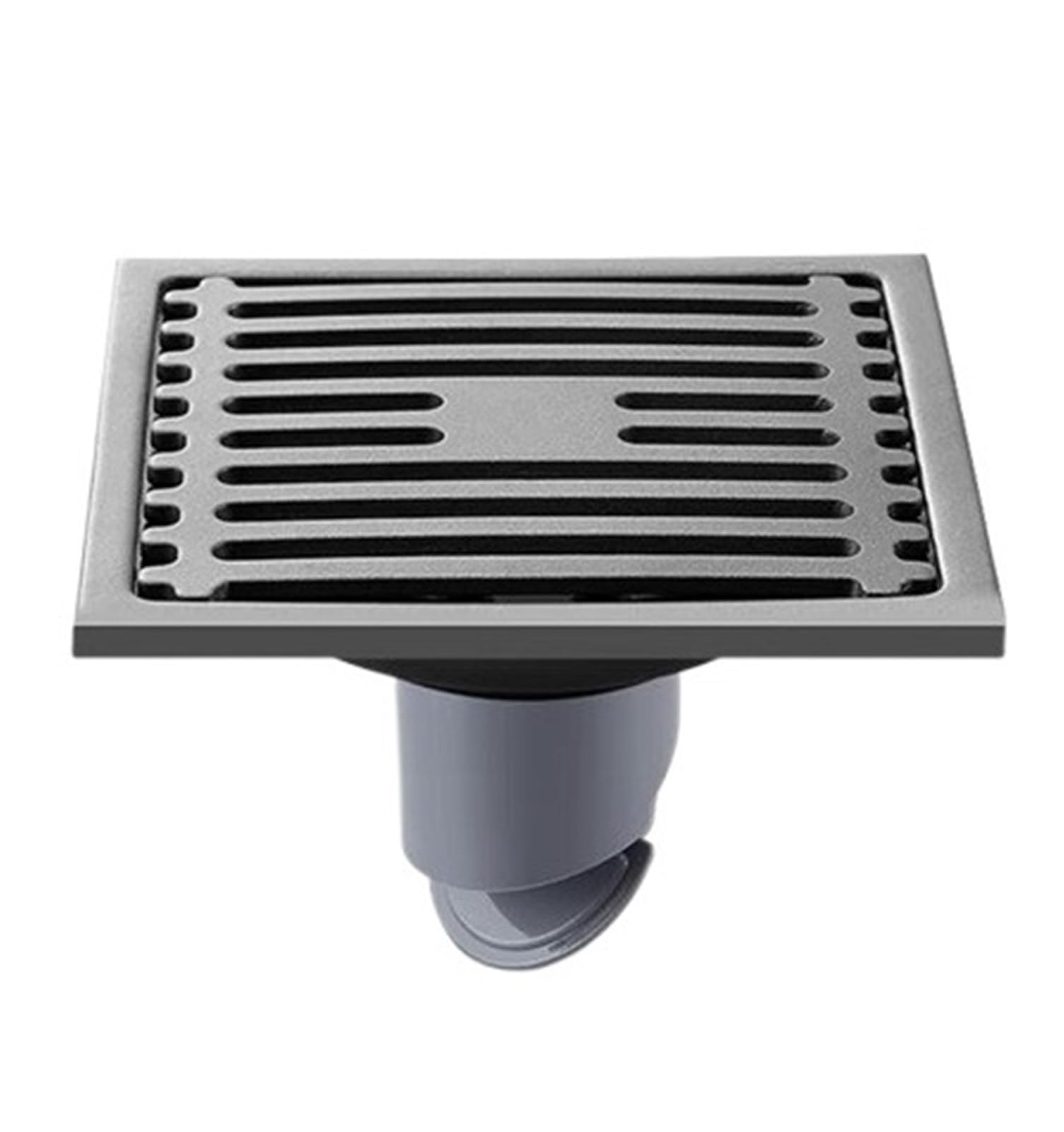 Drain de sol de douche en acier inoxydable argenté double crépine carrée