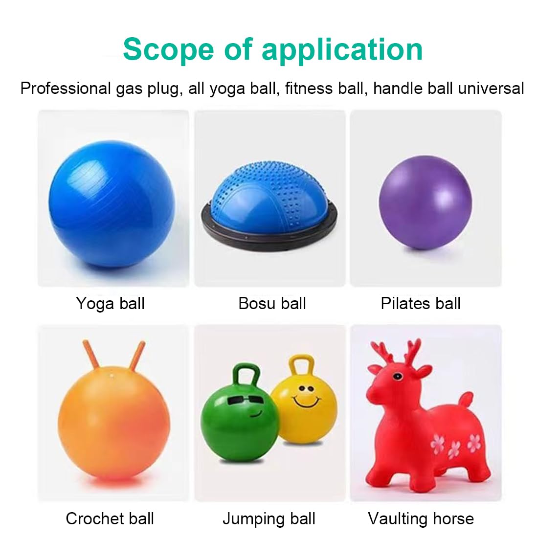 IKOPFLN 20 PC Yoga Ball Fitness Balle d'exercice Ball Air Plug Bouchon de Balle de Yoga Loquet Adaptateur Kit Exercise Ball Plug Kit de Remplacement