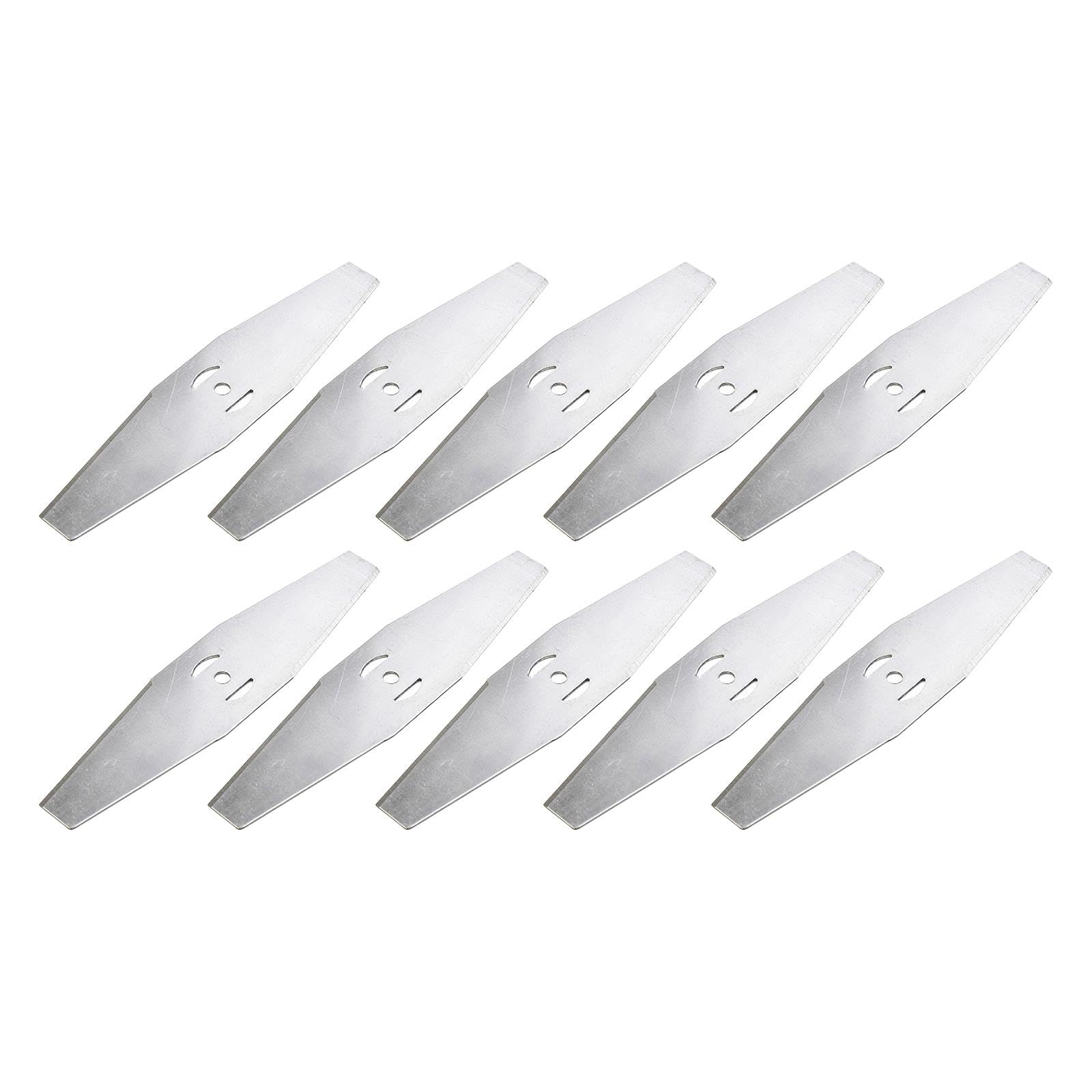 Juego de 5 cuchillas de corte de césped pulidas fuertes y pulidas, cuchillas de repuesto universales 10 piezas rectas