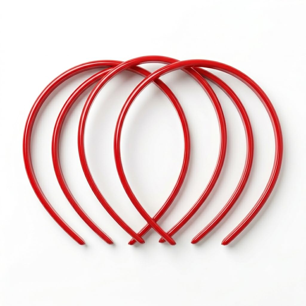 Pack of 4 Plain Red Headbands for Women | Plastic Hairbands | Hair Styling Accessories-image-15