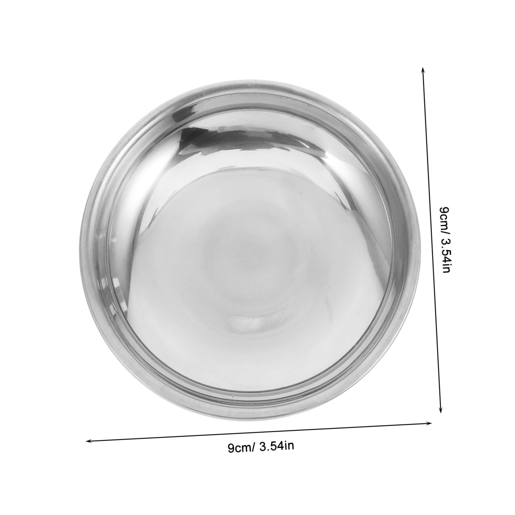 CIYODO 5pcs Disc Set Round Seasoning Dish Seasoning Dishes Pinch Bowls Sauce Dish Sauce Dipping Dish Snack Dish Small Condiment Bowls Dip Dishes Ketchup Small Stainless Steel Bowls Silver