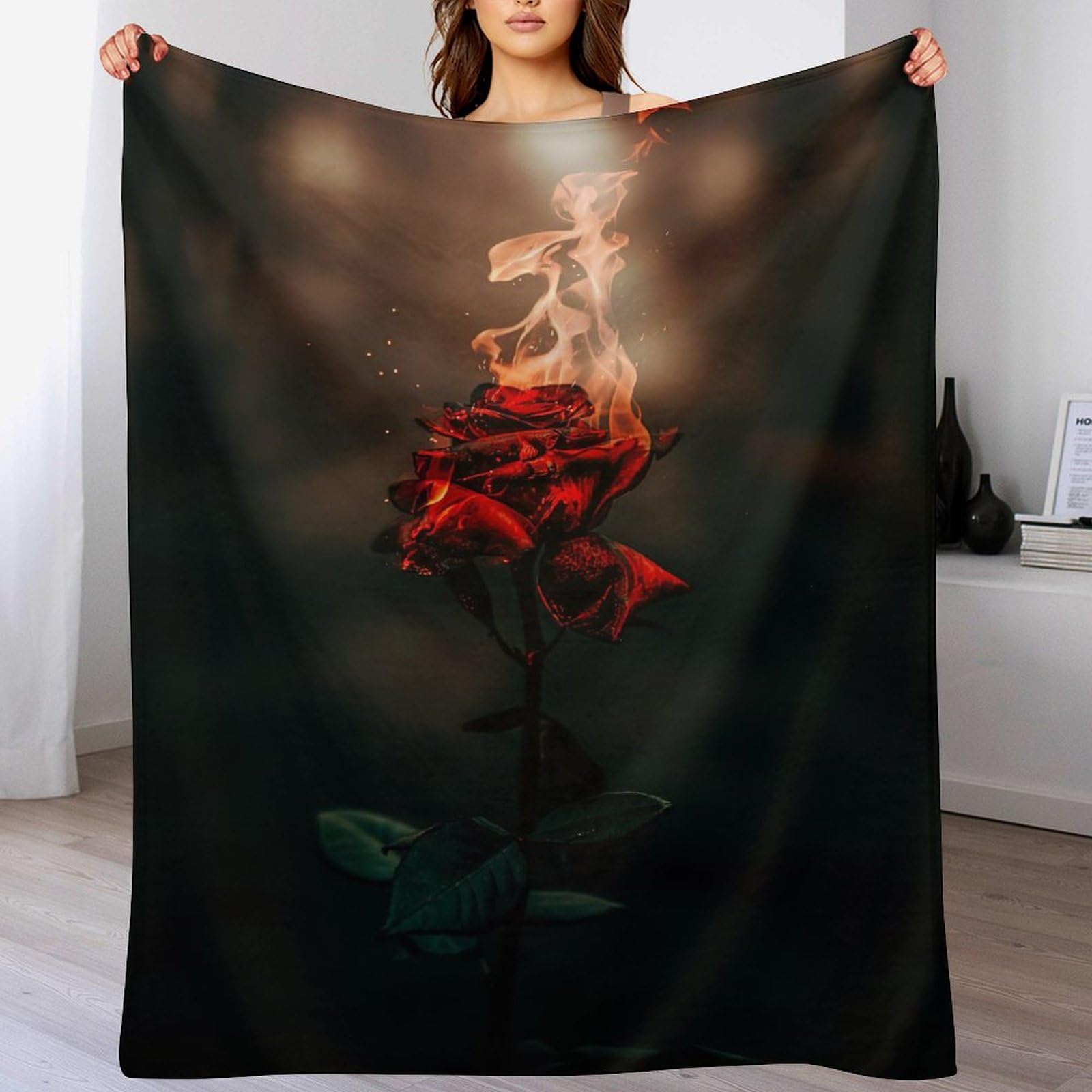 Manta mullida de color rosa de franela calida para sofa y cama