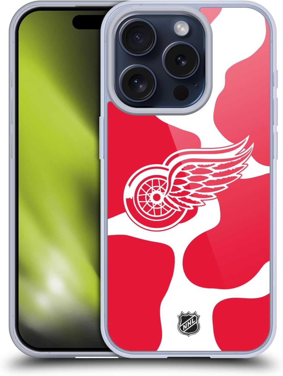 Head Case Designs Officially Licensed NHL Puck Texture Detroit Red Wings Gel Case [Military Grade Protection] Compatible with Apple iPhone 13