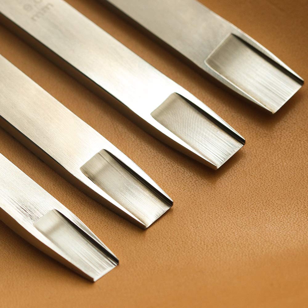 WUTA Weaving Slot Hole Punch Woven Style LeatherCraft Tools BV Belt Woven Pattern Leather Alloy Steel Cutter for Hand Work (7+8+9+10) mm One Set