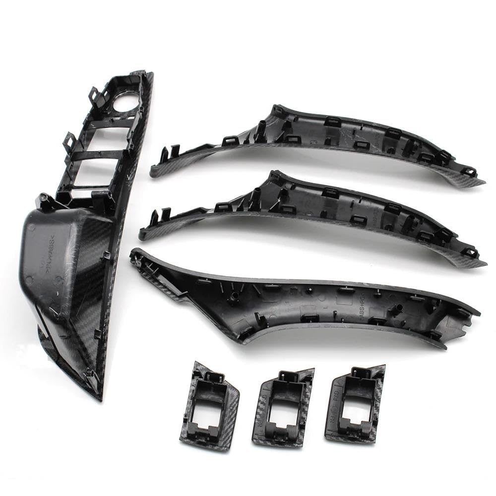 Manijas Interiores Para Coche Porte Intérieures Poignée De Porte Intérieure De Voiture LHD RHD En Fibre De Carbone 7 Pièces Pour B&MW Série 5 F10 F11 520i 523i 525i 528i 530i 535i
