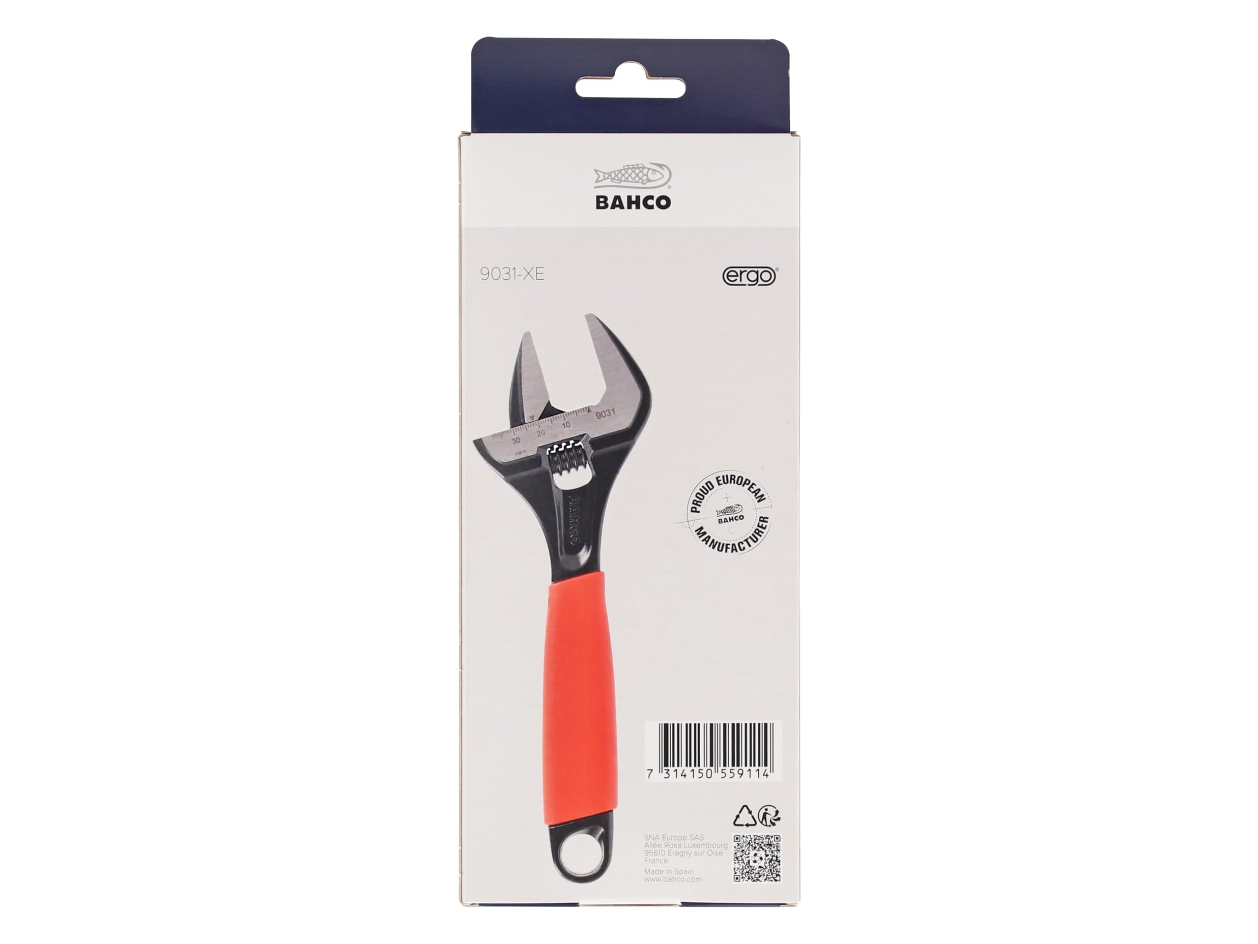 Bahco Green Handle 90 Series ERGO Extra Wide Jaw Adjustable Spanner 220mm