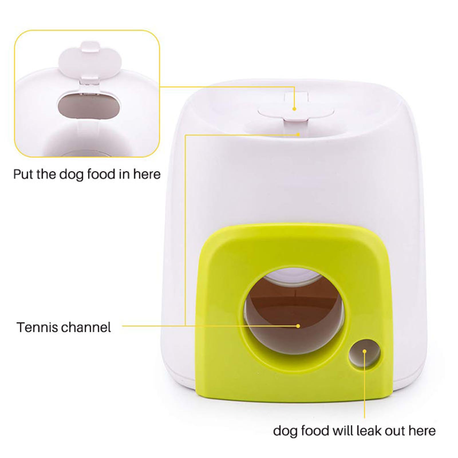Lanzador automático de pelotas para perros, lanzador interactivo de pelotas de tenis para perros pequeños y medianos, incluye 3 pelotas de tenis