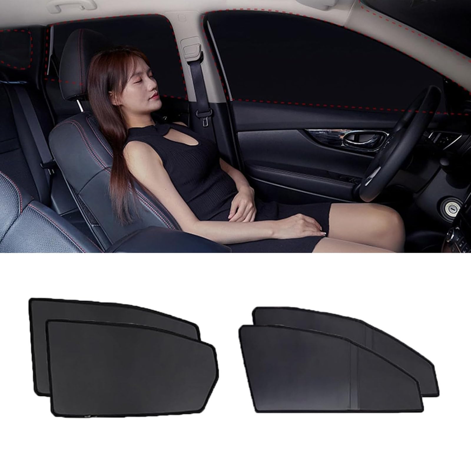 Tendine Parasole Auto Finestrino Laterale per MG ZS SUV 2017 2018 2019 2020 2021 2022 2023 2024-, Personalizzato Magnetica Opaco Anti-UV Anti-Zanzara Pieghevole,Side Window