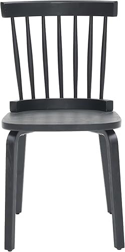 Miniatura 5 de 2-Pack Black Farmhouse Spindle Back Wooden Dining Chairs - Mid-Century Modern French Country Style