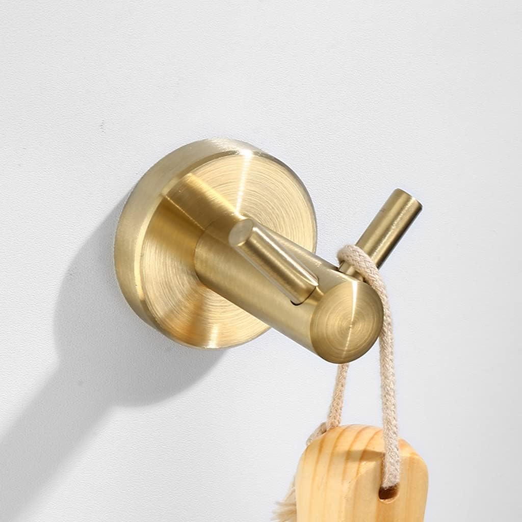 LSLYTQ Bathroom Hardware Set, Brushed Gold Towel Ring, Toilet Paper Holder, Toilet Brush, Toothbrush Cup, Soap Dish Wall Mounted