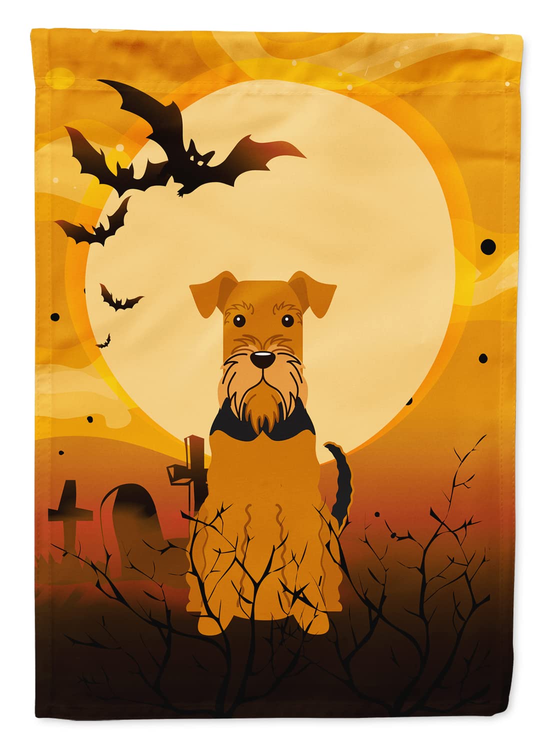 Drapeau de jardin Airedale pour décorer votre entrée à Halloween