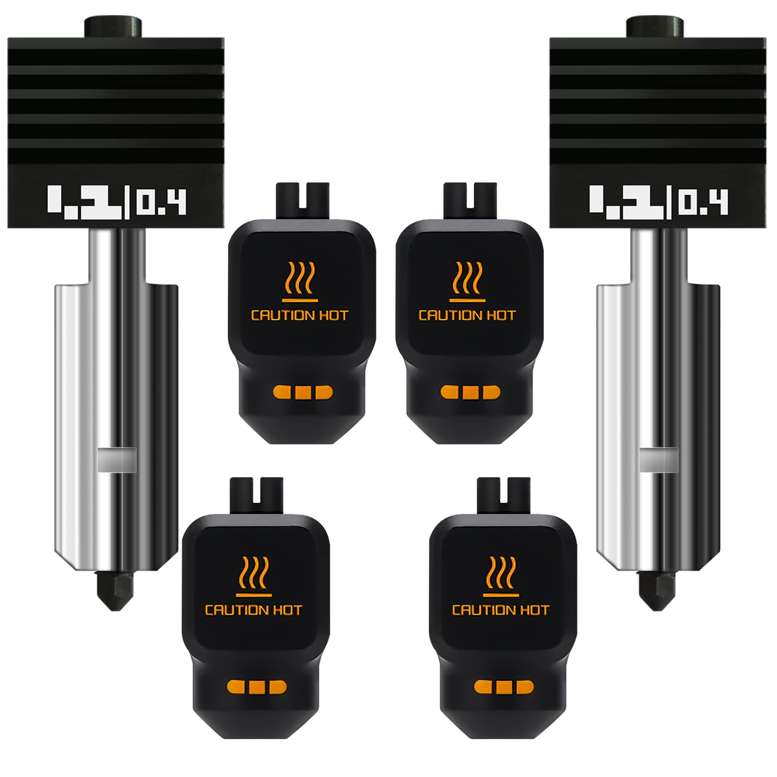 2-Pack Upgraded 0.4MM Hotend kit for Bambu lab P2S/H2D/H2S（4-PK Silicone Socks with QR Code）, Extruder Include Hardened Steel Nozzle and electroplated Heating Block for bambus 3D Printer Accessories-picture-39