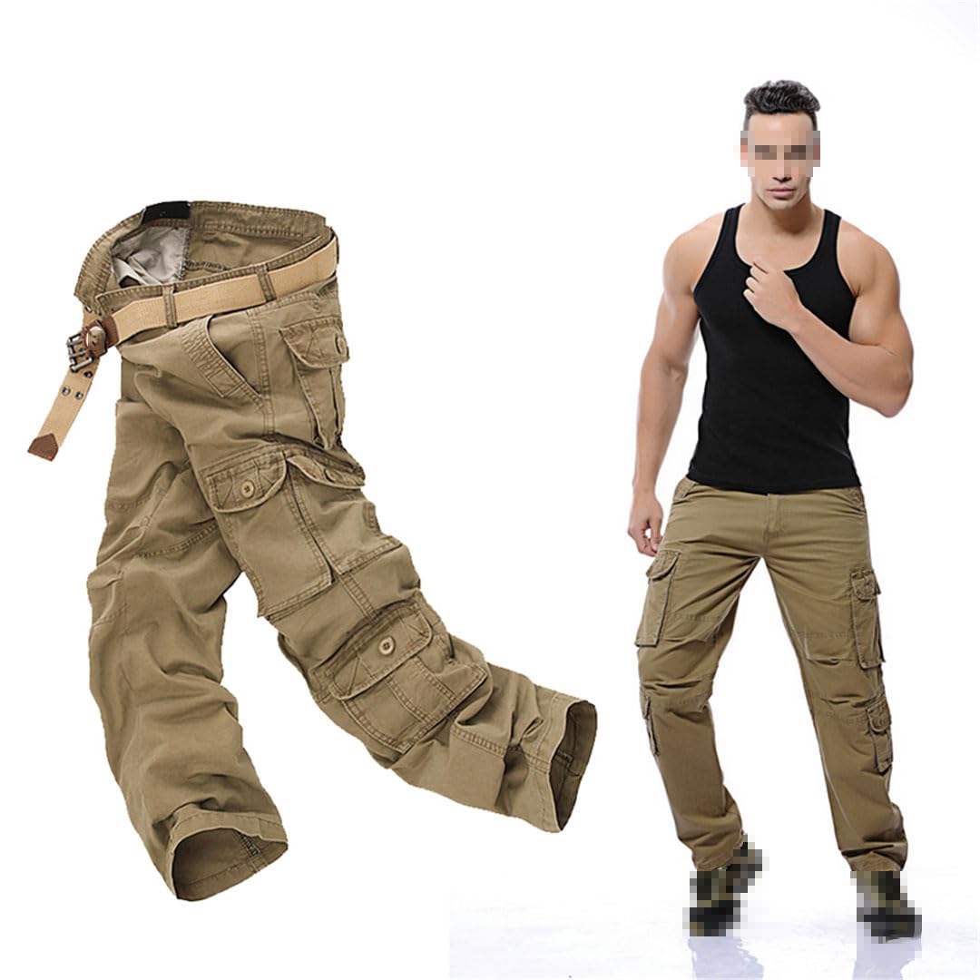 Vogrtcc Pantalones Cargo para Hombre Bolsillos Grandes Pantalones Casuales