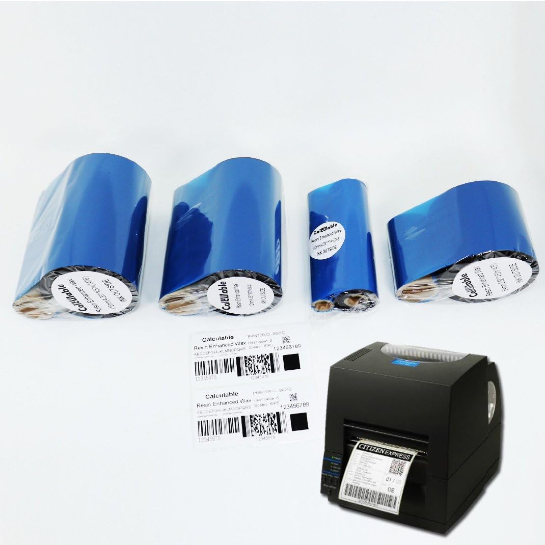 Limited Stock Calculable 12 Rolls Pack 4.33 x1476' (110mm X 450m) Thermal Transfer Wax Ribbon Core 1 Barcode Ribbons Wax Ribbon for Datamax Zebra Intermec Sato Eltron Hot Deals Calculable 12 Rolls Pack 4.33 x1476' (110mm X 450m) Thermal Transfer Wax Ribbon Core 1 Barcode Ribbons Wax Ribbon for Datamax Zebra Intermec Sato Eltron