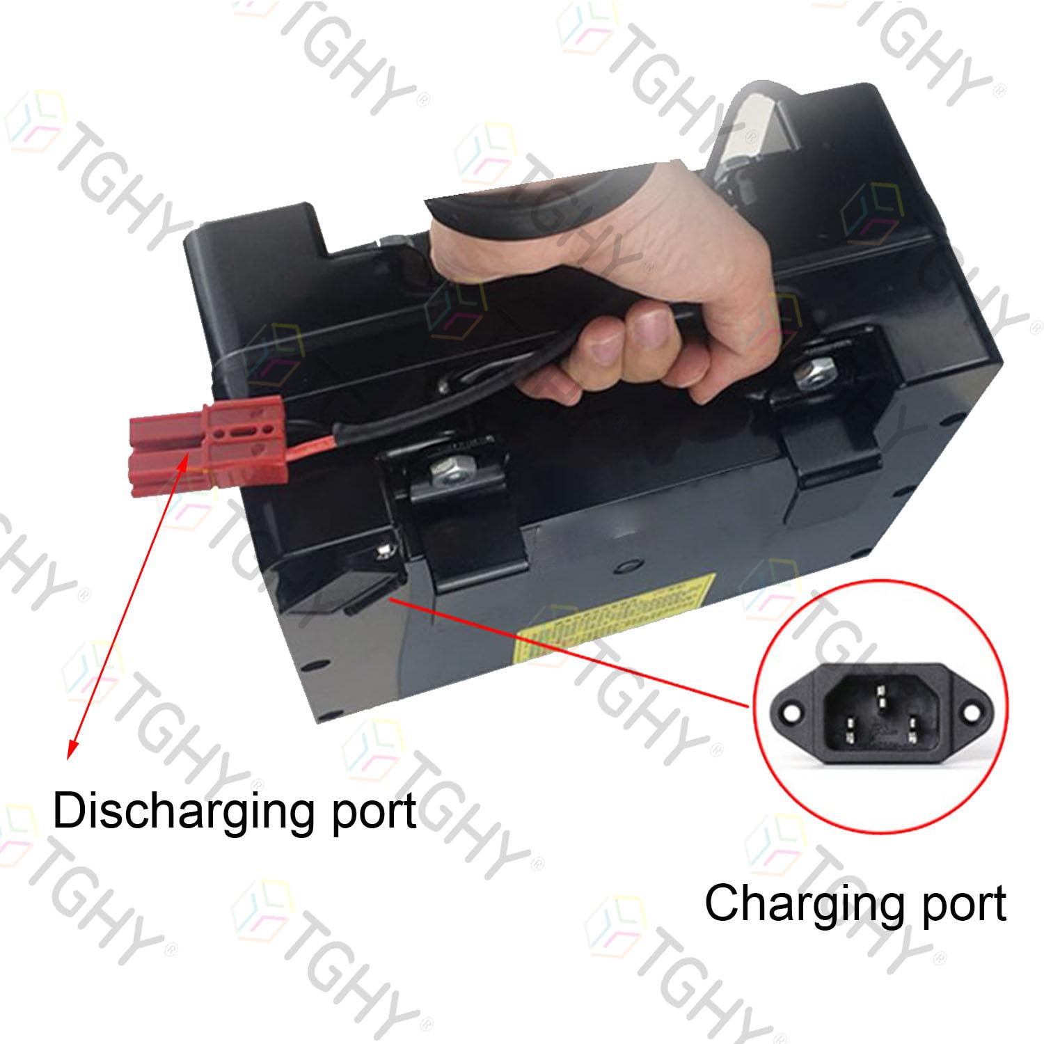 TGHY Batería para Silla de Ruedas eléctrica, Paquete de baterías de Litio de 24 V, baterías para sillas de Ruedas Plegables de 15 Ah a 60 Ah con Cargador.,24v15ah