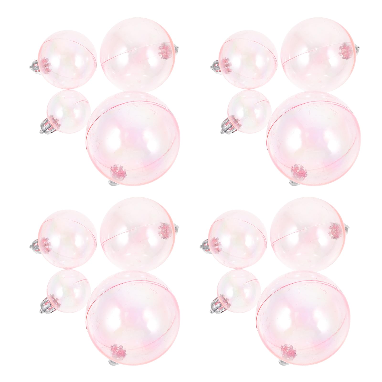 HOMSFOU 40 bolas transparentes colgantes inastillables bolas de árbol de Navidad decoración iridiscente cajas de dulces de boda para decoración de fiesta de boda rosa