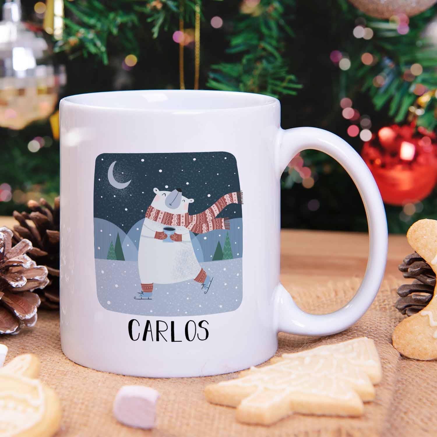 GRAVURZEILE Tazza con motivo natalizio – con albero di Natale – regalo per lui e per lei – regalo per donne e uomini – tazza da caffè colore bianco