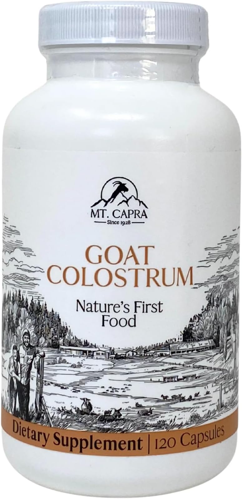 Mt. Capra Goat Colostrum | for Healthy Immune System, Gut, and Athletic Performance | Grass-Fed, High in Immunoglobulins | 30 Servings - 120 Capsules
