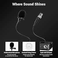 Vista 5 de Phenyx Pro Sistema de micrófono inalámbrico de 4 canales, set de micrófono inalámbrico UHF con escaneo automático, 4 bodypacks